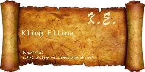 Kling Ellina névjegykártya